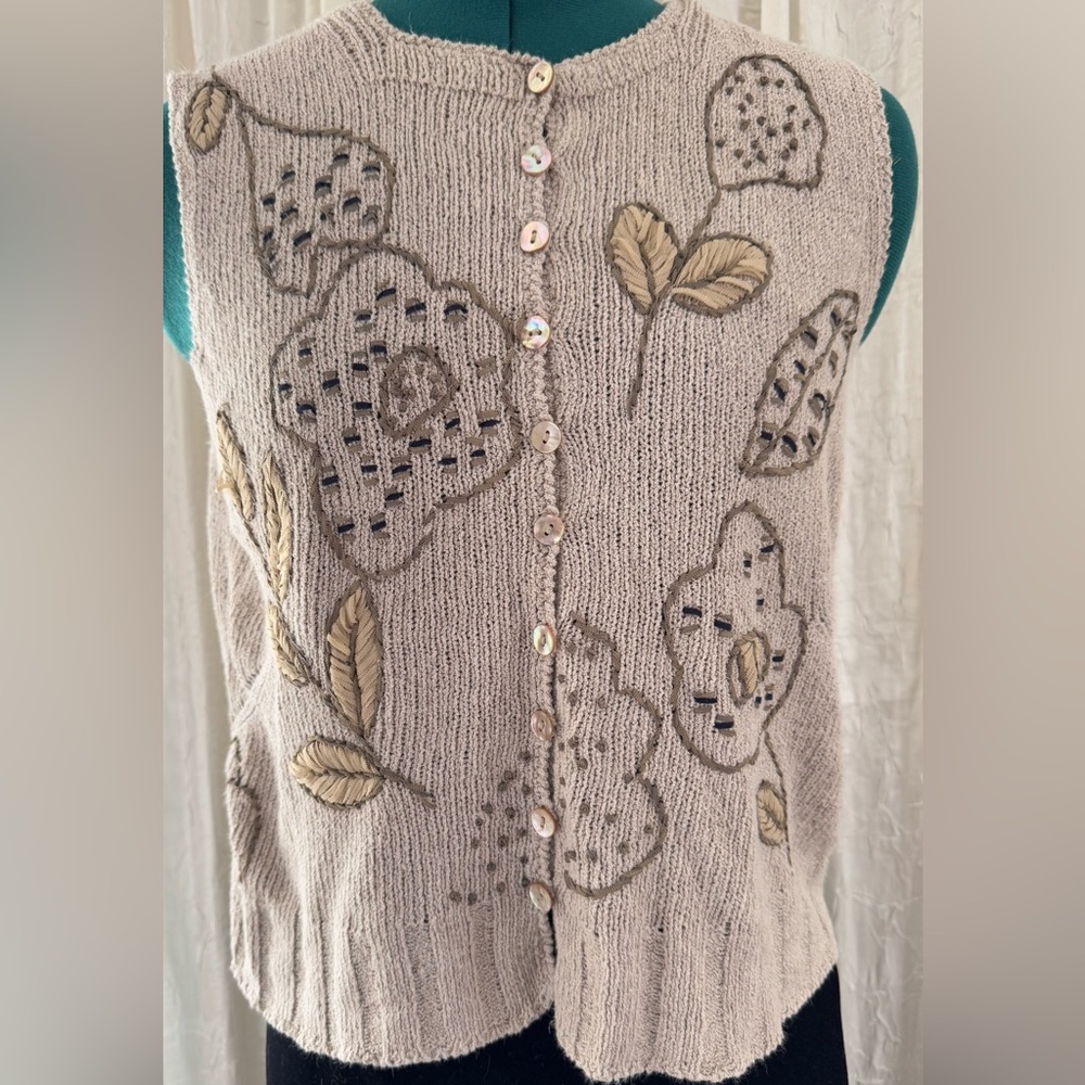 Sigrid Olsen button down sweater vest.